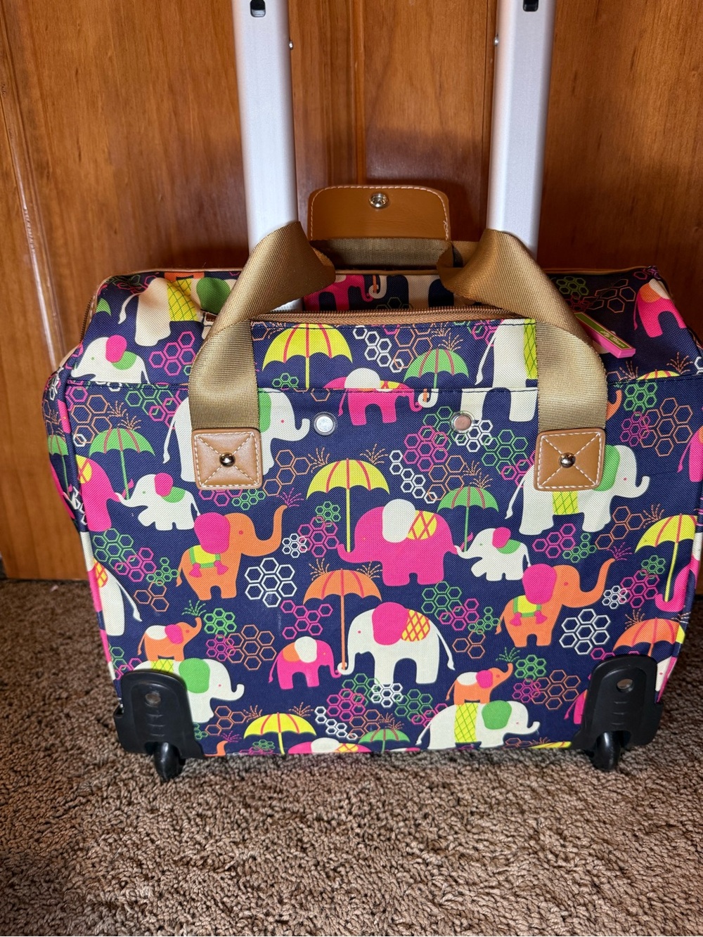 Lily Bloom Elephant Rain Carry-On Rolling Luggage with wheels